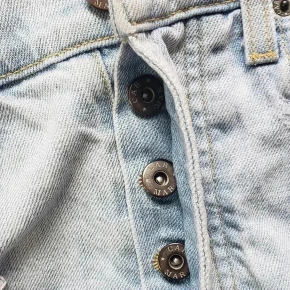 CarMar jean shorts 100% cotton destressed floral womens size 27 - Picture 7 of 8